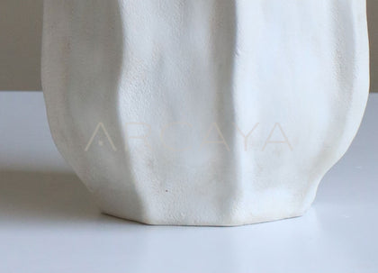 Wabi Sabi White Ceramic Vase - scene