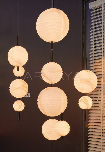 Vertical Stone Single Globe Pendant Light 97373 - scene