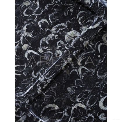 Fossil Pattern Stone Side Table - scene