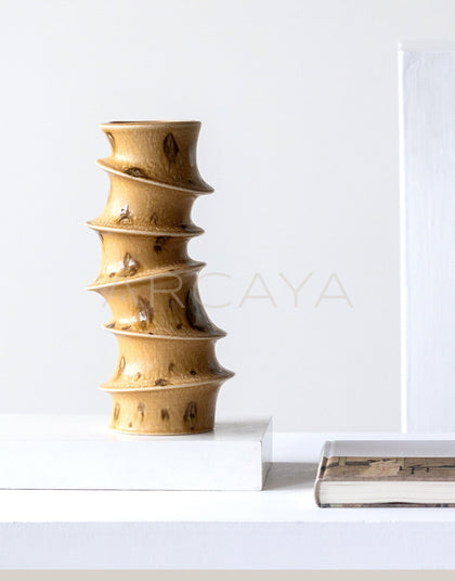 Wabi Sabi Spiral Layered Ceramic Vase - scene