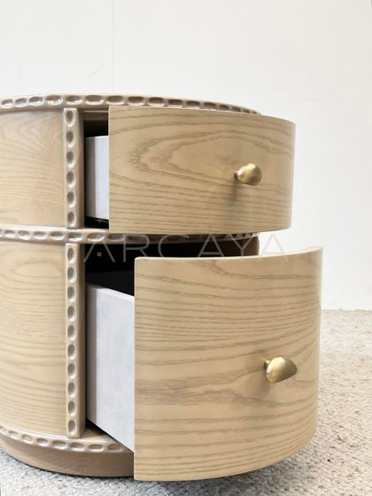 Marble Solid Wood Nightstand - detail