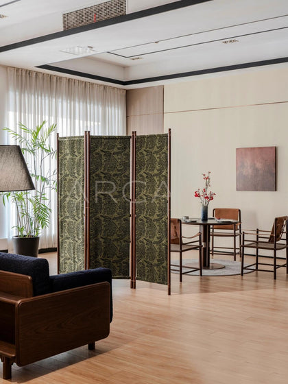Solid Wood Folding Partition Screen - scene