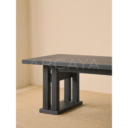 Quiet Matte Black Oak Dining Table - scene