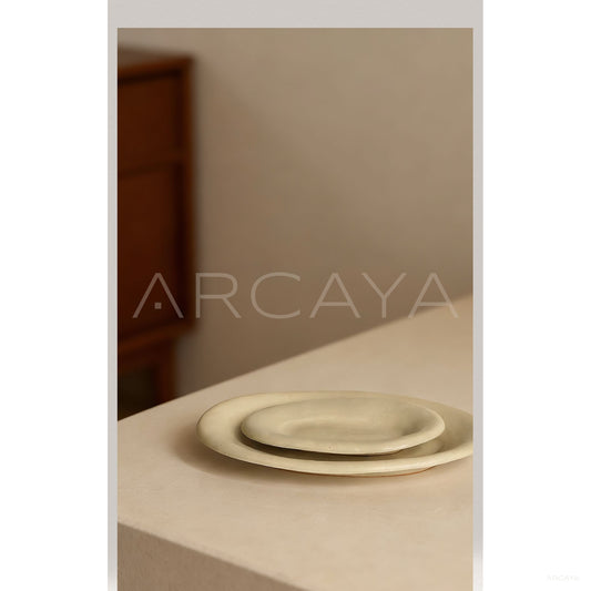 Amu Collab Chinese Oval Ceramic Plate - scene