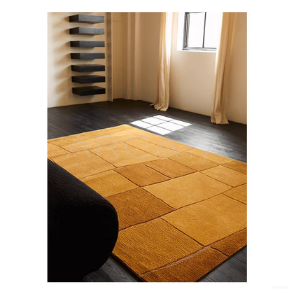 Mustard Block Texture Rug Dsm P027 F - scene