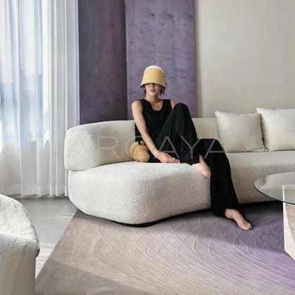 Purple Living Room Rug - scene