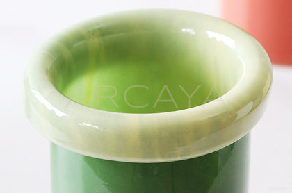 Mid Century French Glass Vase - scene