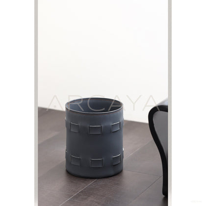 Handwoven Leather Storage Bucket - scene