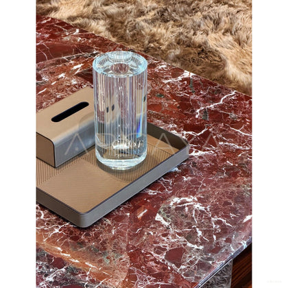 Rosso Red Natural Marble Coffee Table - scene