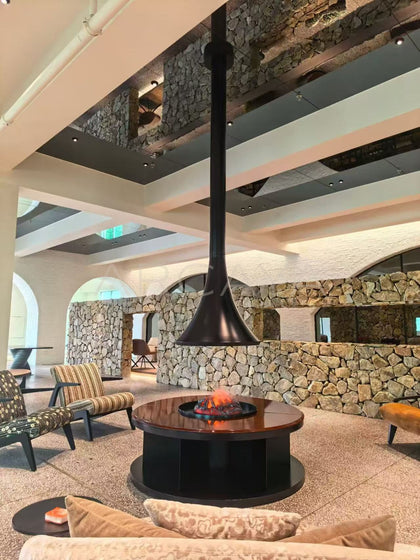Hanging Electric Platform Fireplace - scene