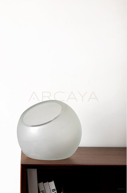Vintage Frosted Sphere Glass Vase - scene