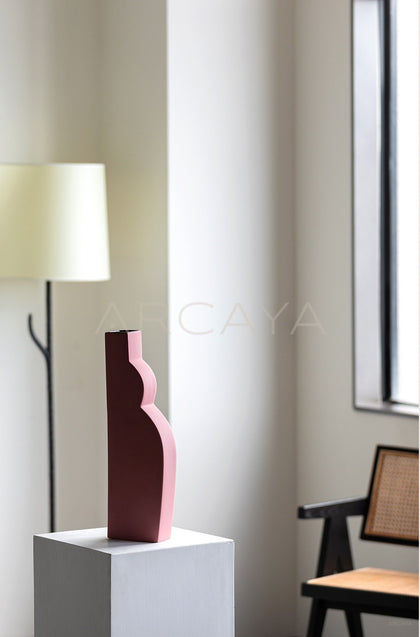 Abstract Curve Matte Ceramic Vase - scene