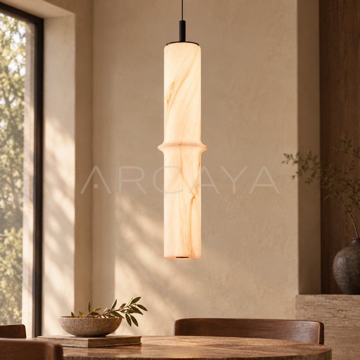 Stone Texture Bamboo Joint Pendant Light 96363 - main