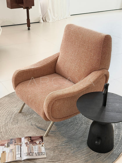 Metal Fabric Curved Lounge Chair - scene