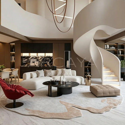 Irregular Organic Shaped Rug - scene