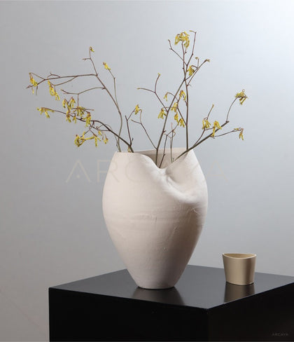 Jingdezhen White Round Belly Ceramic Vase - scene