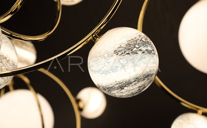 Stone Planet Orbit Multi Globe Pendant Light 60184 - scene