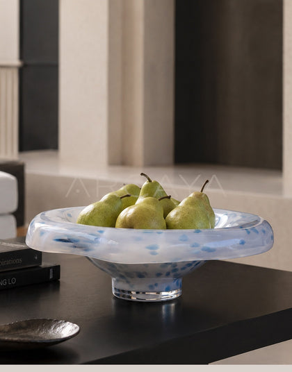 Handmade Glazed Glass Fruit Bowl - scene