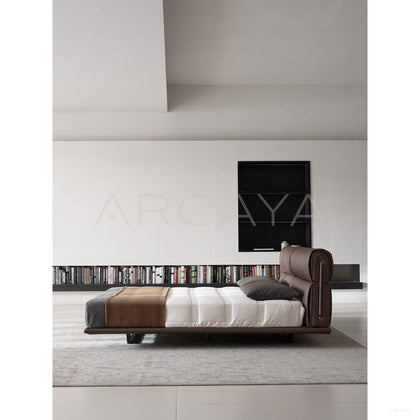 Floating Light Italian Minimalist Bed - scene