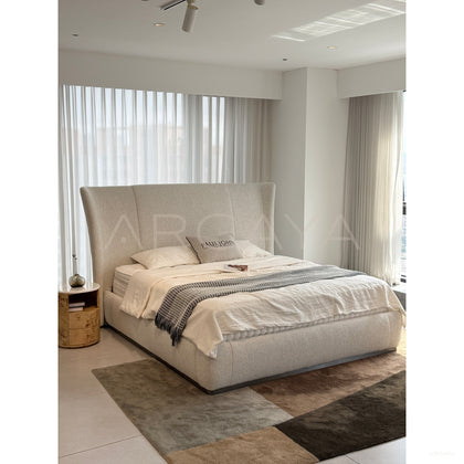 Old Money High Headboard Bed - scene