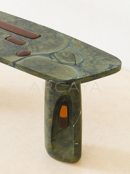 Yiduo Green Marble Console Table - detail
