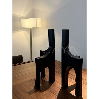 Dark Wood Grain Quiet Piece — Dining Table - scene