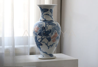 Jingdezhen Blue White Lotus Vase - scene