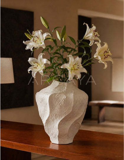 Handmade Stoneware Irregular Vase - scene