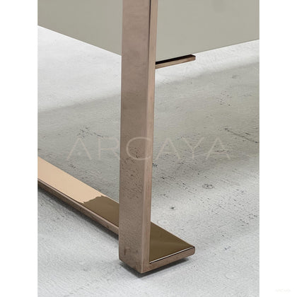 Cream White Eight Drawer Rose Gold Chest - scene