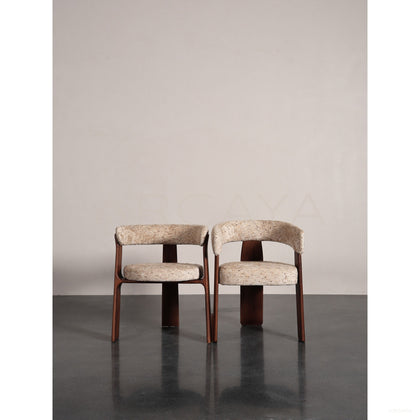 Mid Century Wrap Around Armrest Dining Chair - scene