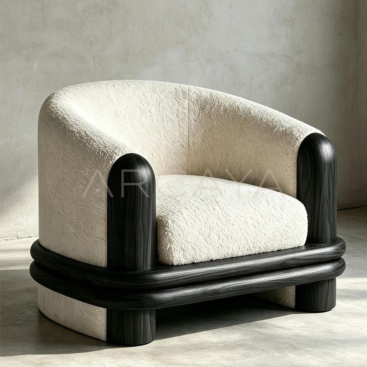 Solid Wood Sculptural Lounge Chair - main