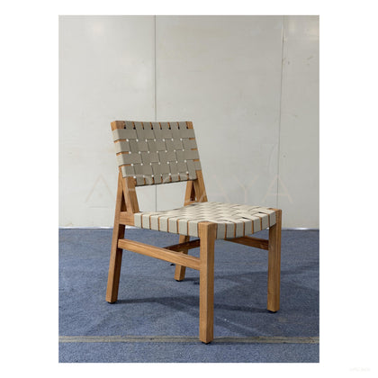Teak Webbing Outdoor Set - scene