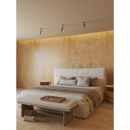 Plaid Cotton Linen Bed - scene