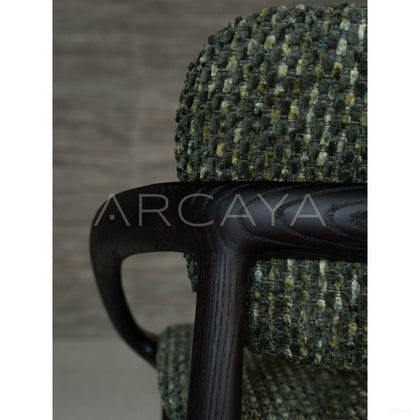 Solid Wood Curved Dining Chair - scene