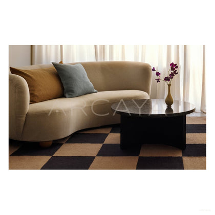 Black Camel Checkerboard Rug Dsm P036 C03 - scene