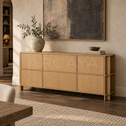 Italian Minimalist Oak Sideboard - scene