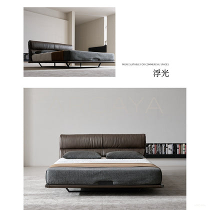Floating Light Italian Minimalist Bed - scene