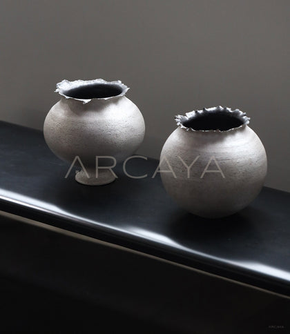 Dadan Silver Glaze Hand Thrown Vase - scene