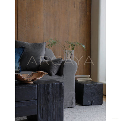 Reclaimed Wood Flower Stand — Side Table - scene