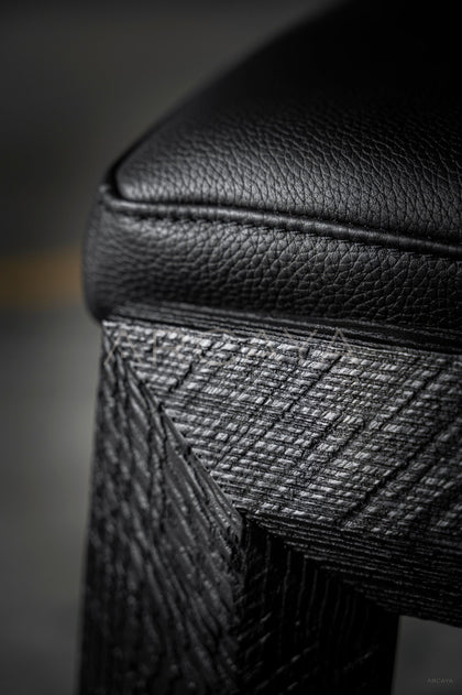 Wabi Sabi Charcoal Black Solid Wood Chair - detail