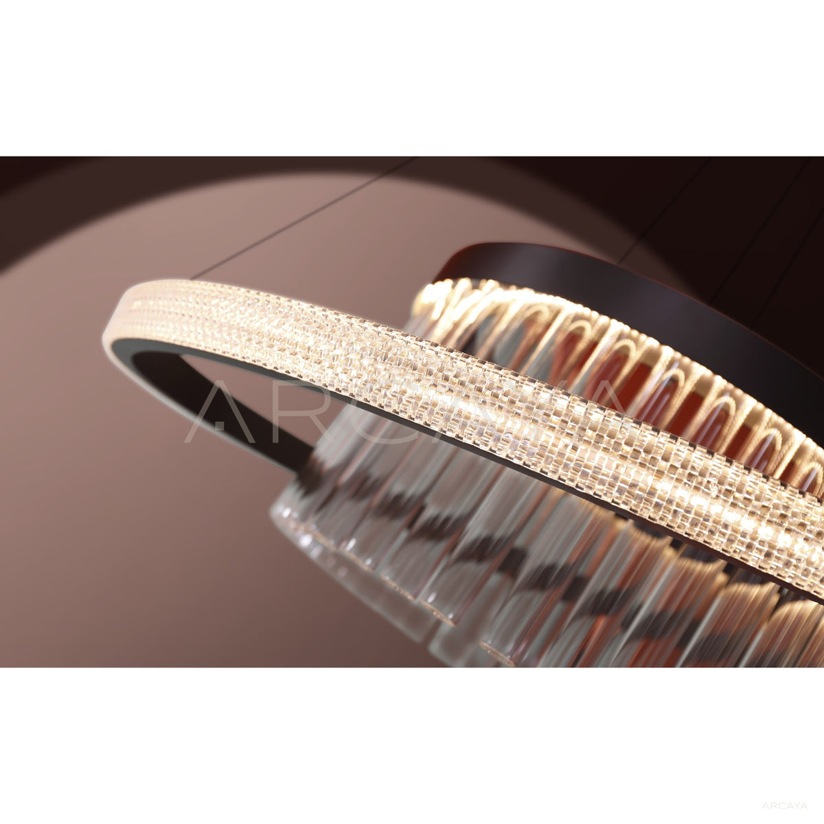 Crystal Tilted Ring Pendant Light 23016 in detail