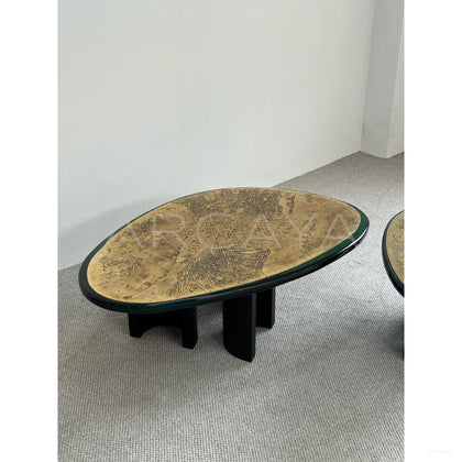 Resin Metal Carved Coffee Table - scene