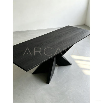 Ink Dyed Ash Dining Table - scene