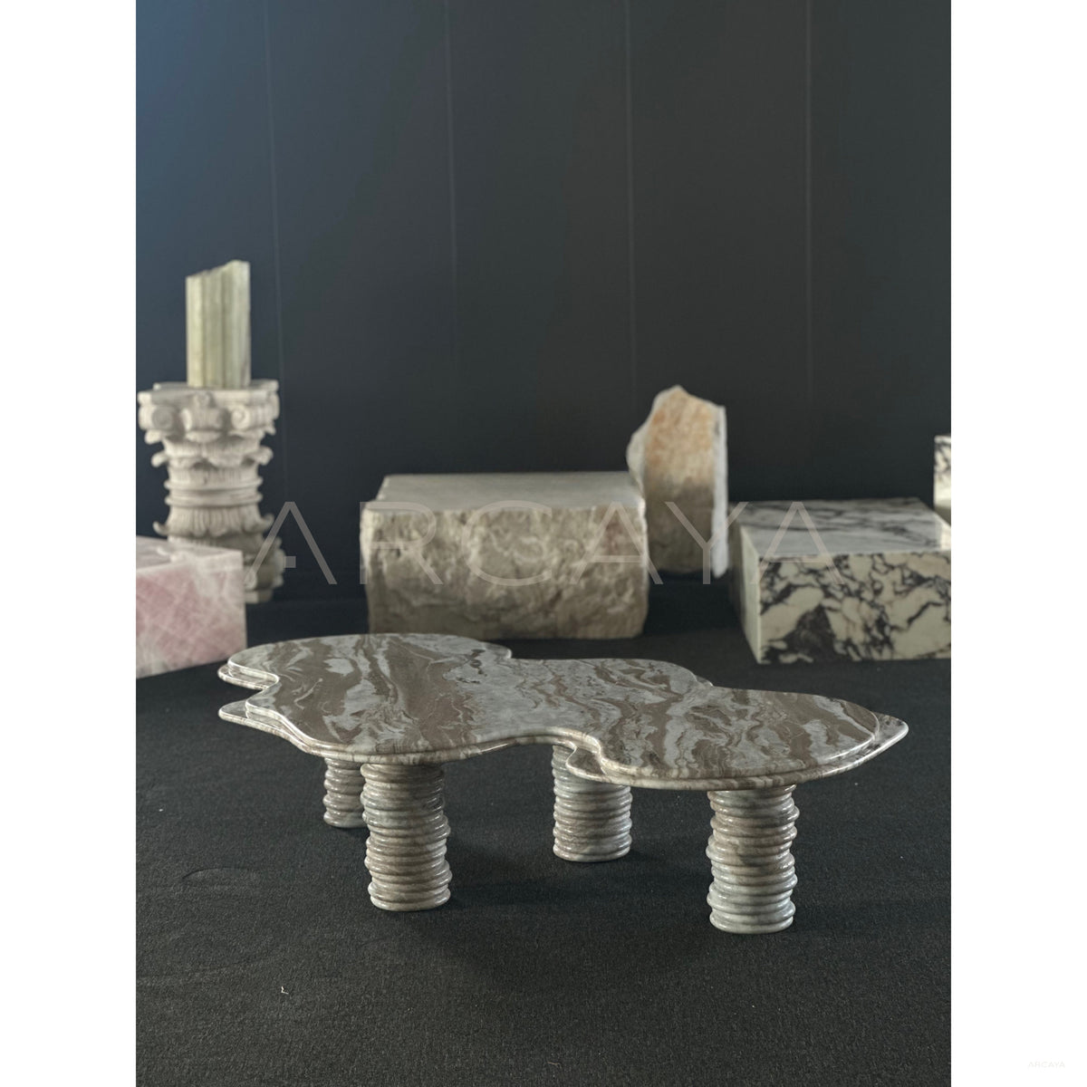 Free Form Marble Coffee Table in detail
