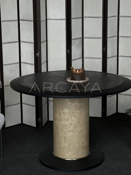Full Moon Marble Round Dining Table - scene