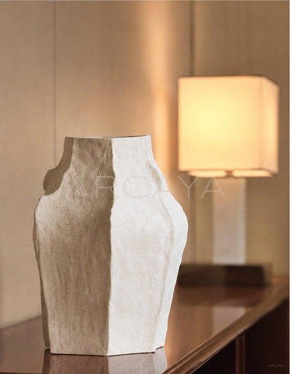 Wabi Sabi Textured Plain White Vase Entryway - scene
