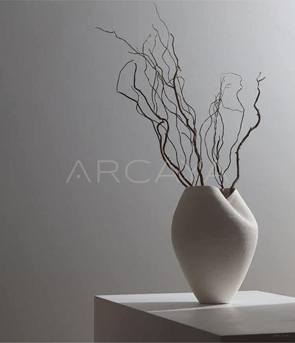 Jingdezhen White Round Belly Ceramic Vase - scene