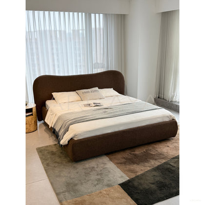 Curved Cotton Linen Bed Large - scene