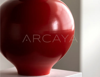 New Chinese Red Round Belly Ceramic Vase - scene