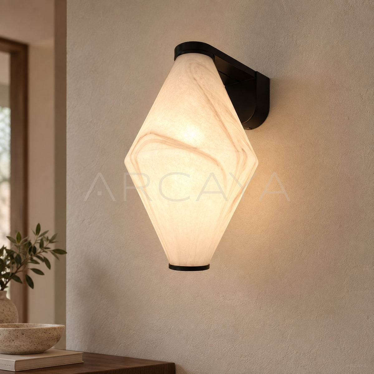 Stone Texture Single Diamond Wall Light 96367 - main